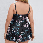 Damen Sportliches Tankini-Set mit floralem Oberteil und Shorts R&B