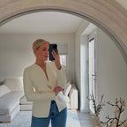 Damen Wickeljacke mit modernem V-Ausschnitt und eleganten Knopfdetails R&B
