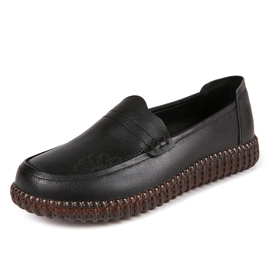 Damen Mokassins aus hochwertigem Leder mit rutschfester Sohle und elastischen Einsätzen R&B