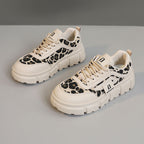 Damen Sportliche Chunky Sneakers mit einzigartigem Leopardenmuster und dämpfender Sohle R&B