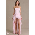 Damen verspieltes Cocktailkleid mit asymmetrischem Saum und Rüschendetails R&B