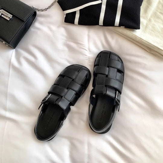 Damen komfortable Riemchen-Sandalen mit robustem Sohlenprofil und verstellbarem Schnallenverschluss R&B