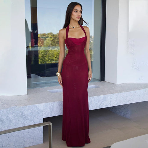 Damen Elegantes langes Kleid mit feinen Cut-Out-Details R&B