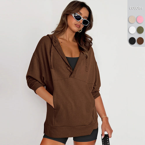 Damen Lässiger Kapuzenpullover mit asymmetrischem Schnitt und praktischen Taschen R&B
