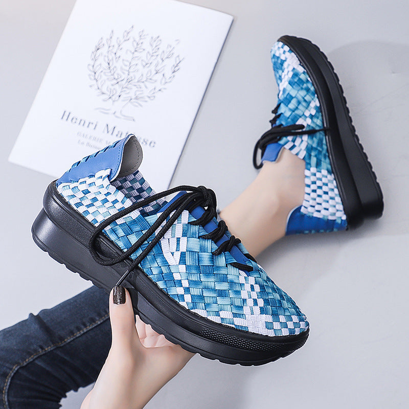 Damen Freizeit-Sneaker mit modernem geflochtenem Design und komfortabler Sohle
