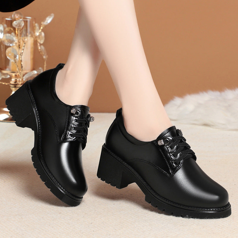 Damen Schnürschuhe mit komfortablem Blockabsatz und modischer Schnallenverzierung R&B