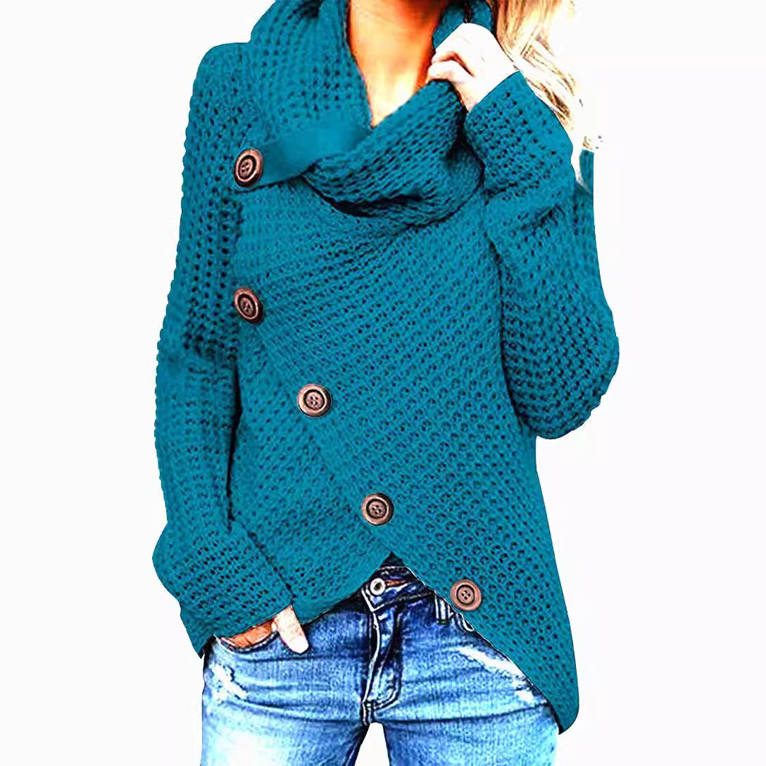 Damen Strickjacke mit asymmetrischem Schnitt und Kragen R&B