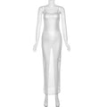 Damen Maxi-Strandkleid aus leichtem Material mit feinen Spaghettiträgern R&B