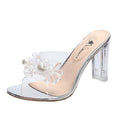Damen-Mules mit transparentem Obermaterial und funkelndem Schmuckdetail R&B