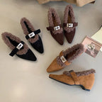 Damen elegante Stiefeletten mit warmem Futter und modischem Riemchen R&B