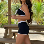 Damen Bikini-Set mit süßem Schleifen-Design und kurzen Hosen R&B