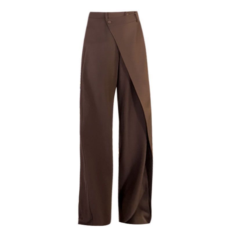 Damen elegante weit geschnittene Palazzo-Hose mit asymmetrischen Schnittdetails R&B