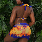 Damen Bikini-Set mit aufregendem Halterneck und gerafftem Rock R&B