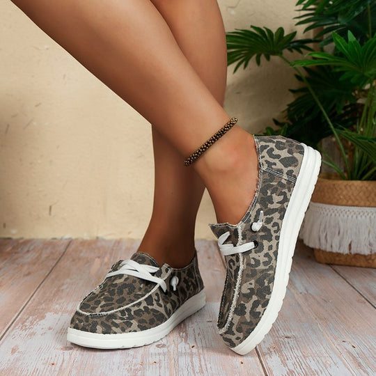 Damen lässige Canvas-Sneaker mit bequemer Sohle und elastischen Schnürsenkeln R&B