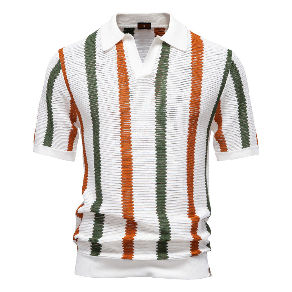 Herren Polo-Shirt mit modernem Textilmuster