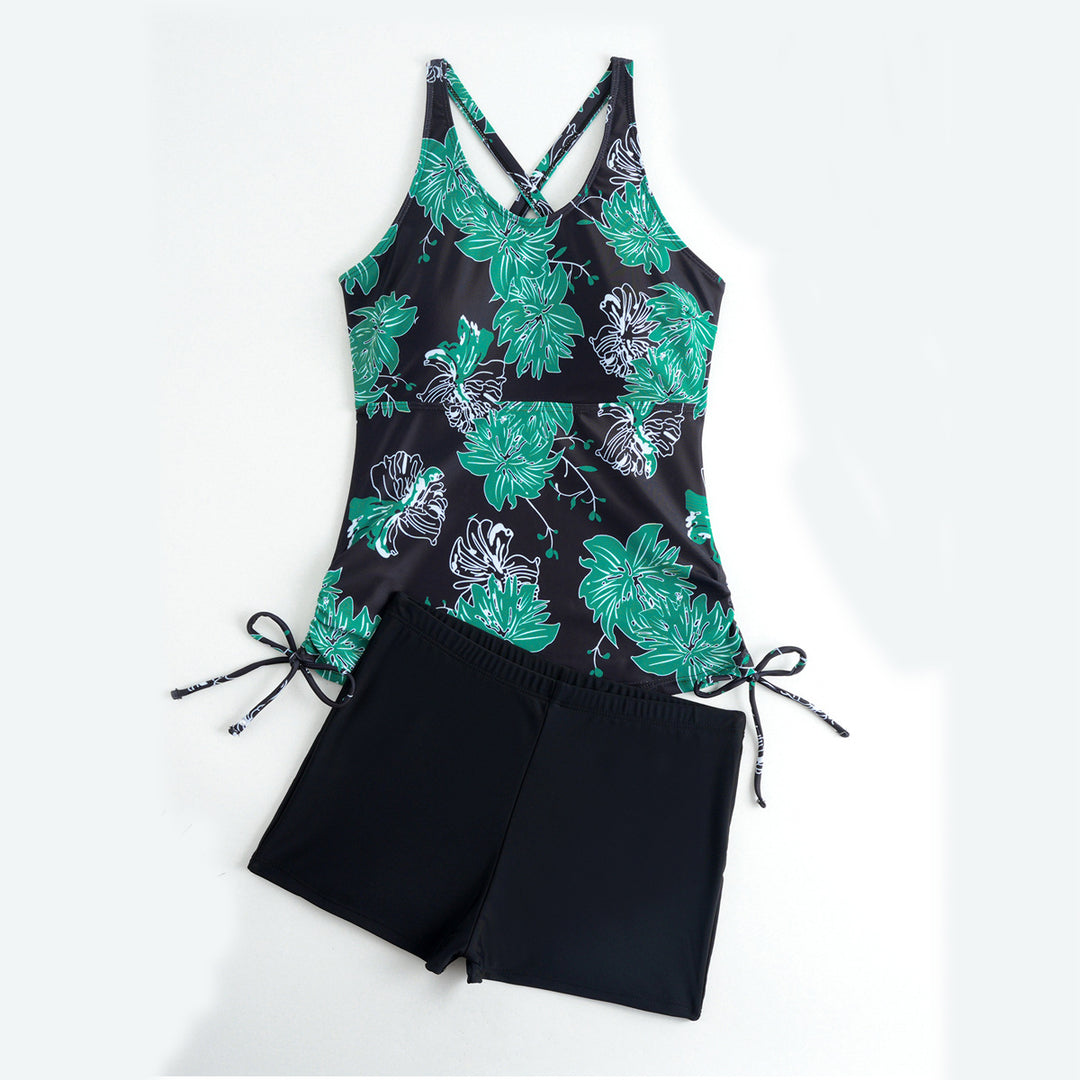 Damen Schwimm-Set mit verstellbaren Trägern und lässiger Hose R&B