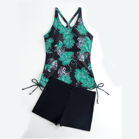 Damen Schwimm-Set mit verstellbaren Trägern und lässiger Hose R&B