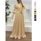 Damen Maxikleid mit figurschmeichelndem Schnitt und eleganter Raffung EB