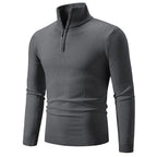 Herren Rollkragenpullover mit Reißverschluss und strukturiertem Design