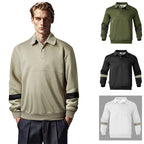 Herren sportlicher Langarm-Polo mit modernem Design und Kontrastärmel R&B