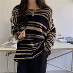 Damen Strickpullover mit elegantem Streifenmuster und lässigem Schnitt R&B