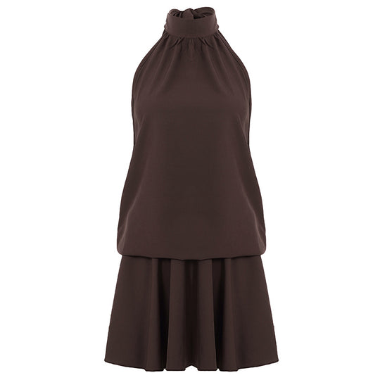 Damen lässiges Trägerkleid mit voluminösem Rocksaum R&B