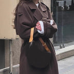 Damen Oversize Wintermantel mit elegantem Revers und praktischen Taschen R&B