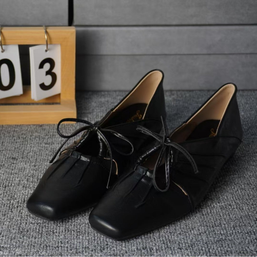 Damen elegante Slip-On Ballerinas mit kunstvollem Riemendetail