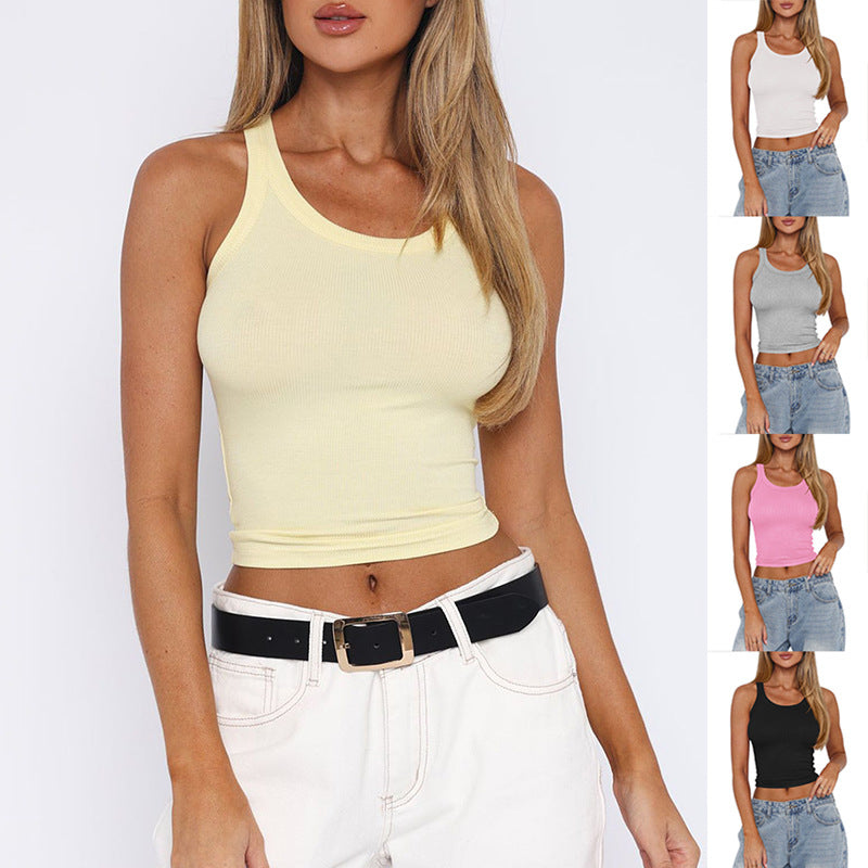 Damen körpernahes Ripptop mit breiten Trägern R&B