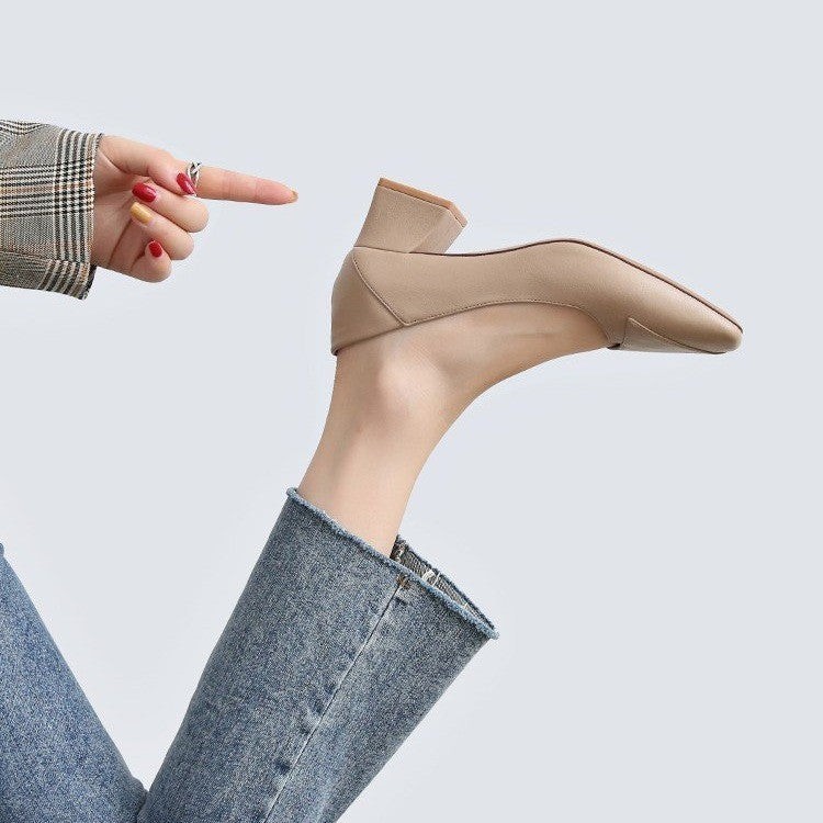 Damen Elegante Pumps mit modernem, spitzen Design und blockierten Absatz R&B