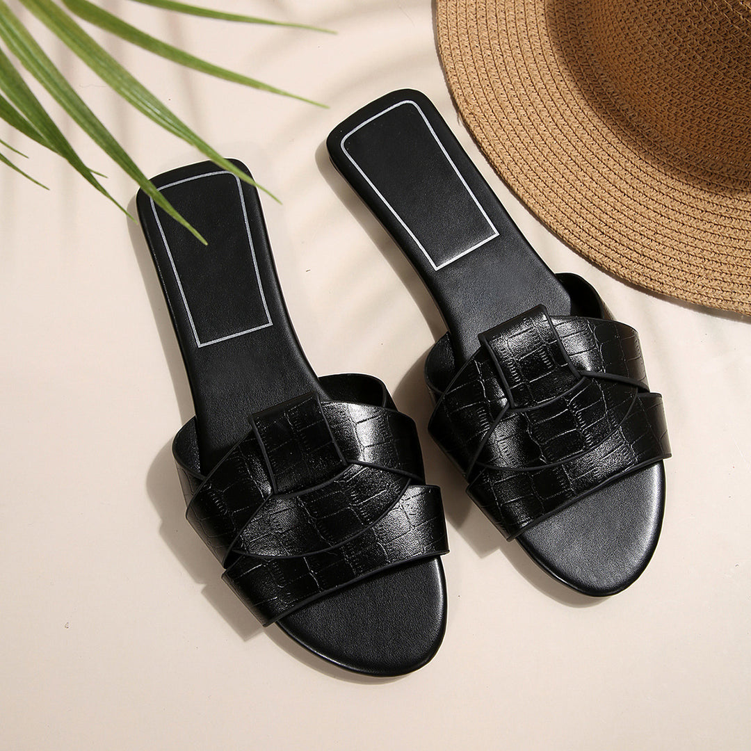 Damen modische Riemensandalen mit geflochtenem Design und anatomischem Fußbett R&B