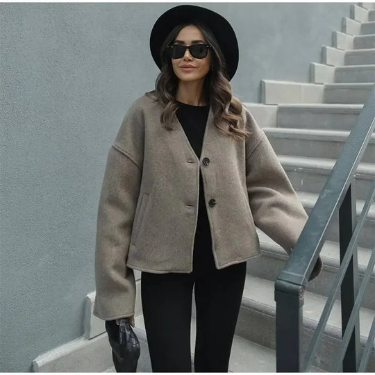 Damen Oversized Wolle-Blazer R&B