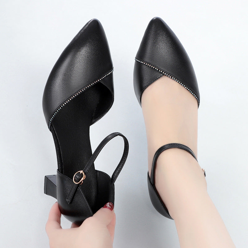 Damen schicke Pumps mit elegantem Riemen und komfortablem Blockabsatz R&B