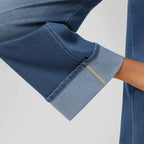 Damen Weit geschnittene Jeanshose mit hoch taillierter Passform R&B