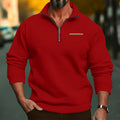 Herren nan hochwertiger Sweatpullover mit Metall-Halbzip, verstärktem Stehkragen und dezenter Brustpaspel R&B
