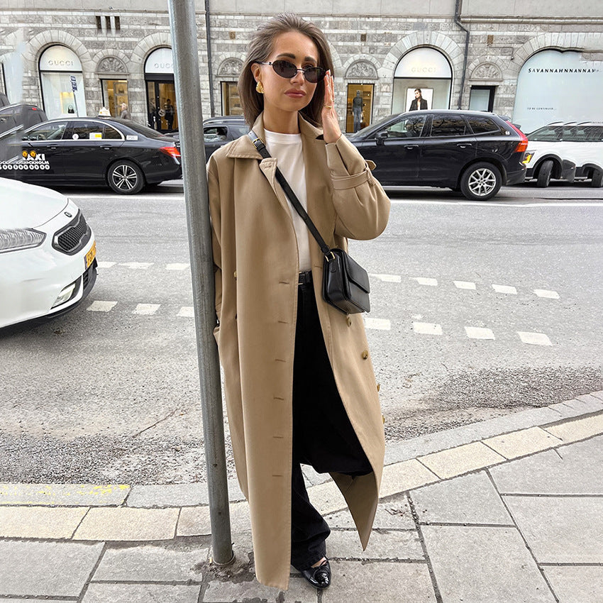 Damen Eleganter Trenchcoat mit hochwertiger Verarbeitung und lockerem Schnitt R&B