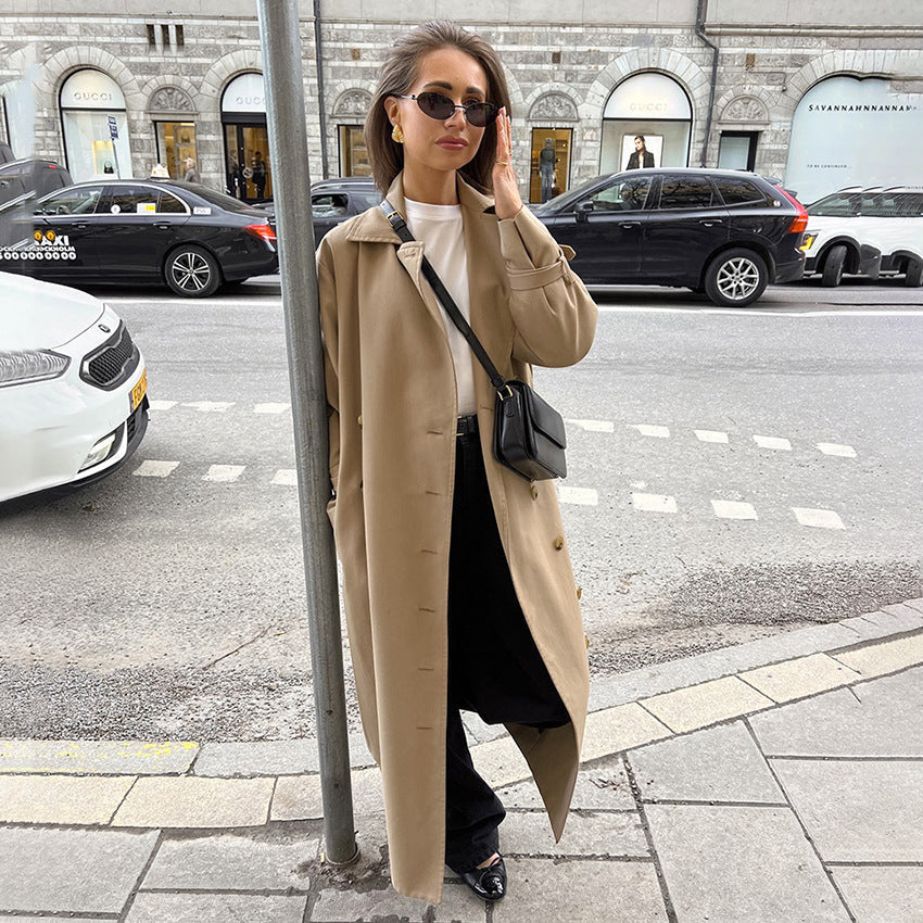 Damen Eleganter Trenchcoat mit hochwertiger Verarbeitung und lockerem Schnitt R&B
