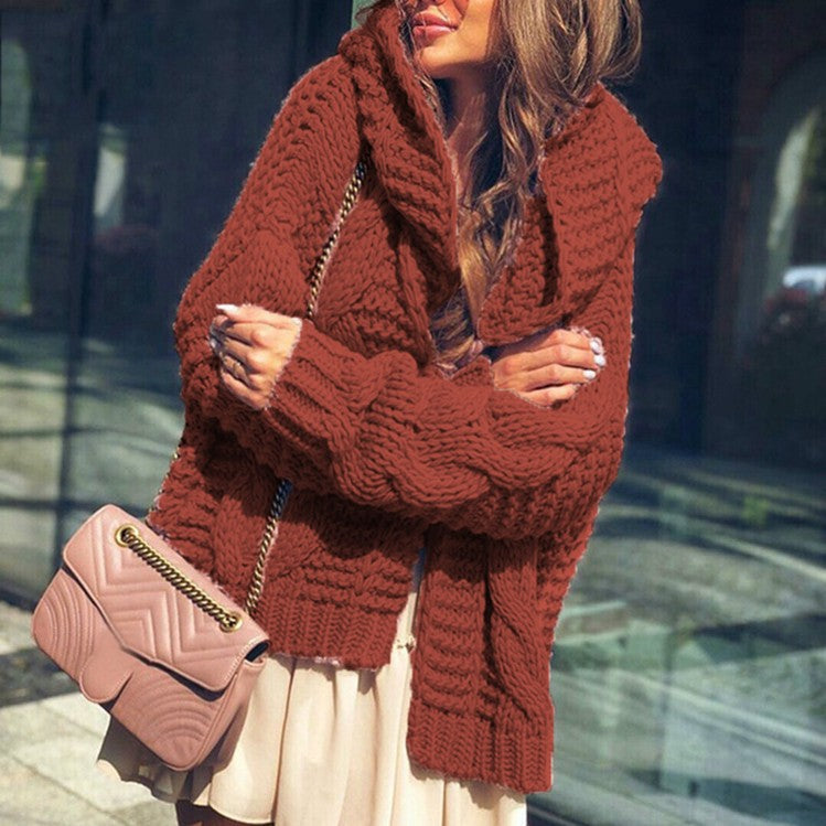 Damen Grobstrickjacke mit oversized Passform und voluminösen Ärmeln R&B