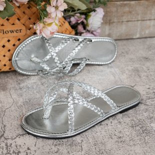 Damen Elegante und stylische Riemensandalen mit geflochtenem Detail R&B