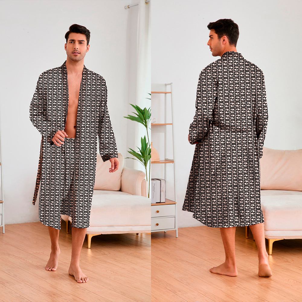 Herren Kimono mit modernem Muster und Gürtel – R&B