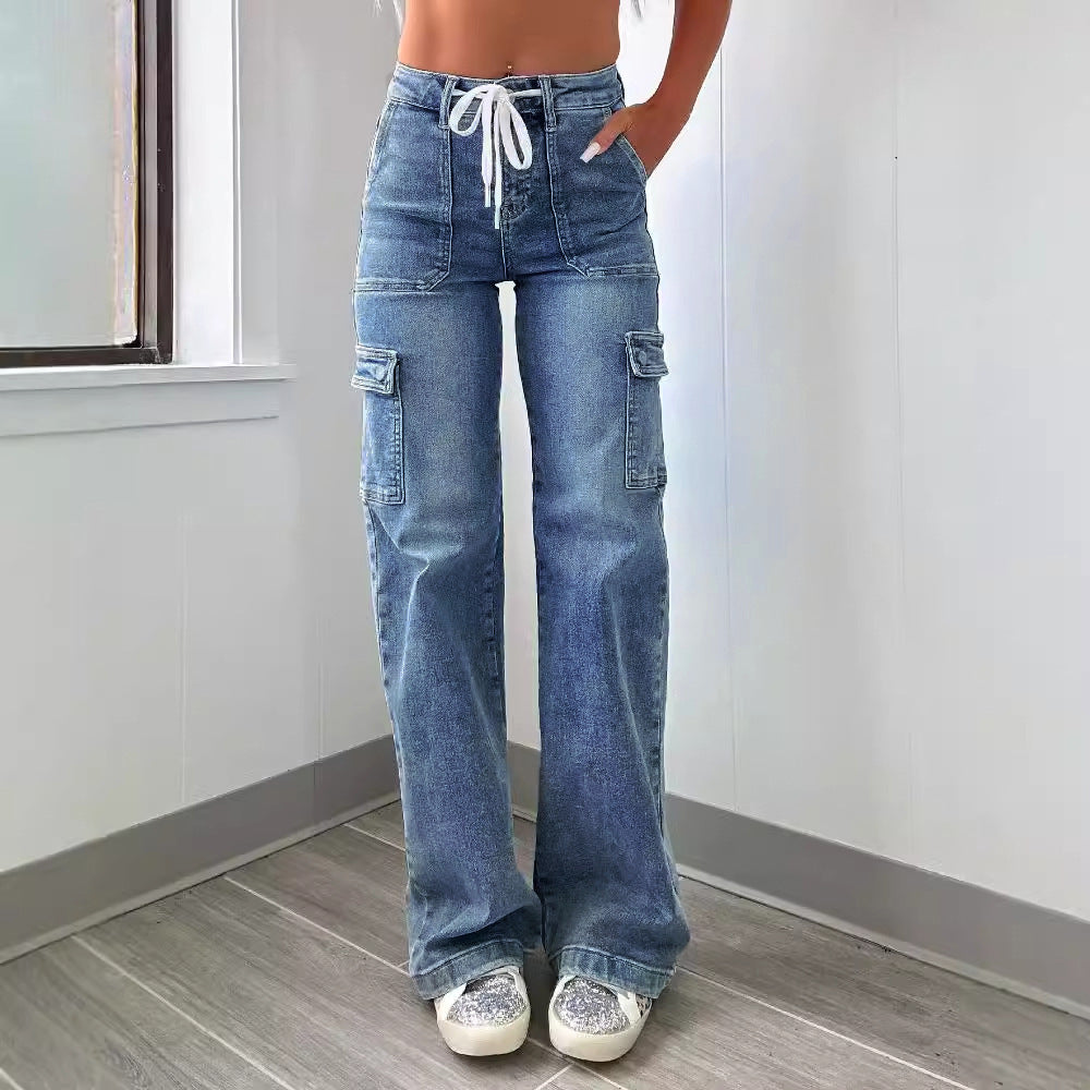 Damen Cargo-Jeans mit praktischen Taschen und weiter Beinform R&B
