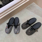 Damen Clogs mit funkelndem Strass und modischem Riemen