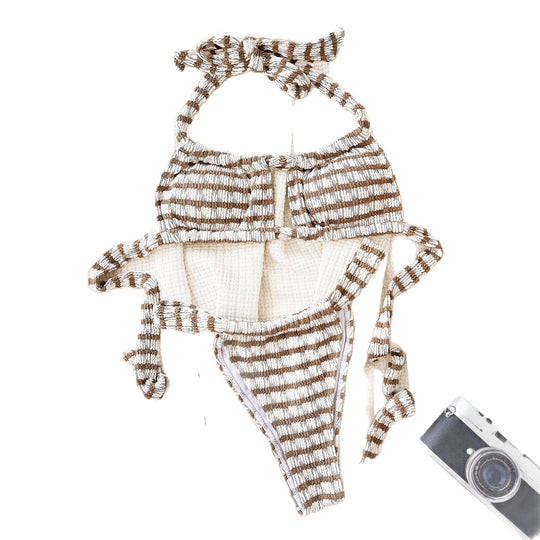 Damen Sportliches Bikini-Top mit Tiefer Ausschnitt R&B