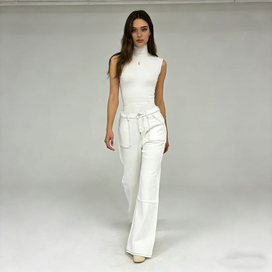 Damen High-Waist Jeans im Vintage-Stil R&B