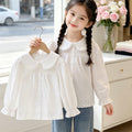 Mädchen elegante Bluse mit rüschenbesetztem Kragen R&B