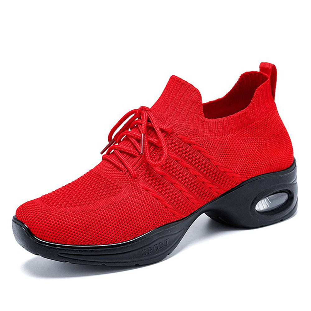 Damen nan avantgardistischer Strick-Plateau-Sneaker mit gepolsterter Air-Unit, sockenähnlichem Einstieg und ergonomischem Memory-Fußbett R&B