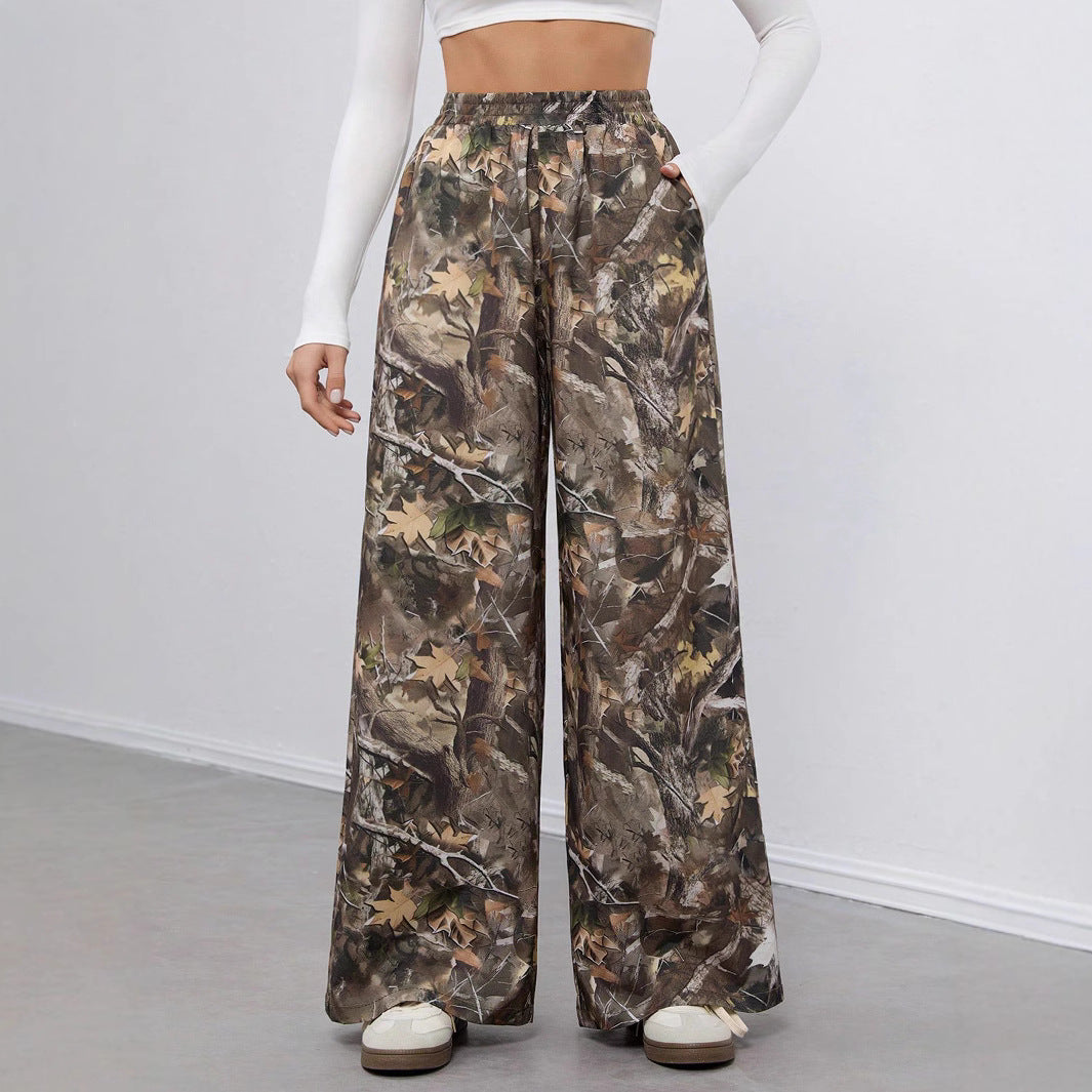 Damen Freizeit Palazzohose im modernen Camouflage-Design R&B