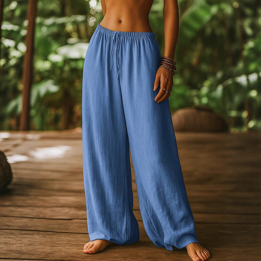 Damen Weite Leinenhose