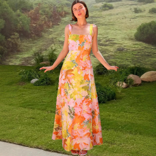 Damen Maxikleid mit floralen Mustern R&B