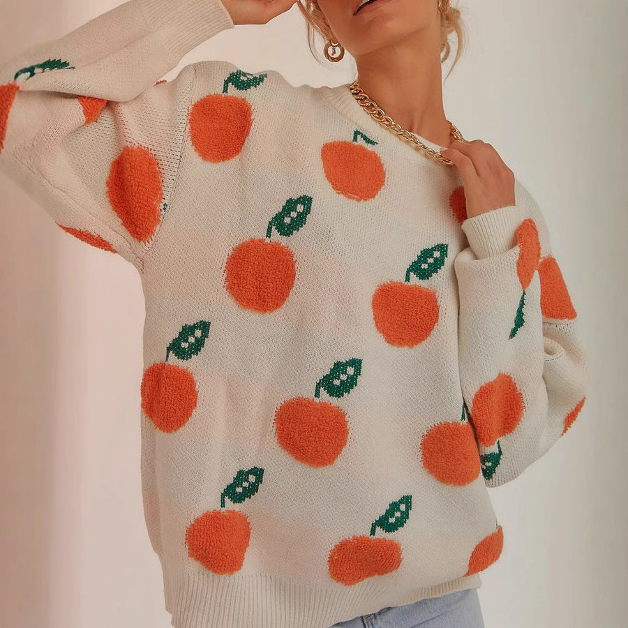 Damen Strickpullover mit verspieltem Obstdesign R&B